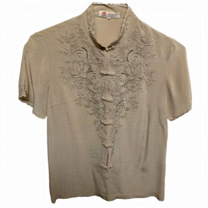 Vintage Silk Chinese Embroidered Blouse.